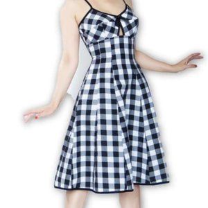 Bernie Dexter Black and White Gingham Bullet Dress Size Large